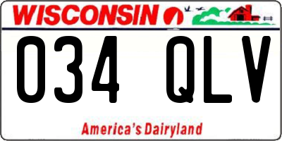 WI license plate 034QLV