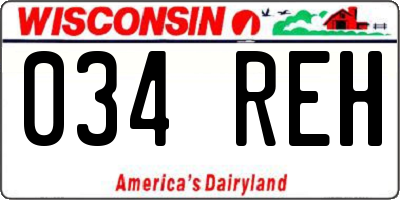 WI license plate 034REH