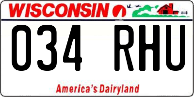 WI license plate 034RHU