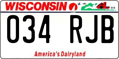 WI license plate 034RJB