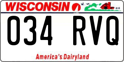 WI license plate 034RVQ