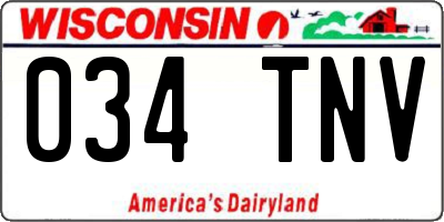 WI license plate 034TNV
