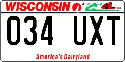 WI license plate 034UXT