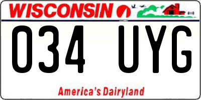 WI license plate 034UYG