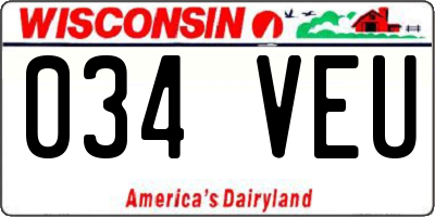 WI license plate 034VEU