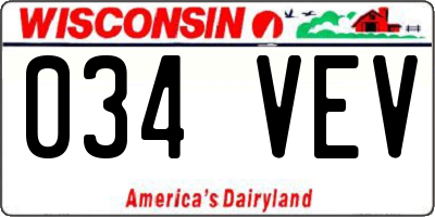 WI license plate 034VEV