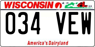 WI license plate 034VEW