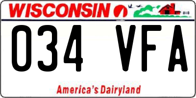 WI license plate 034VFA