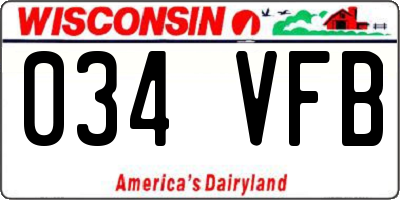 WI license plate 034VFB
