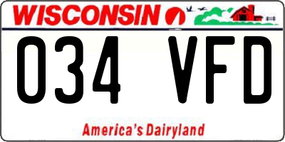 WI license plate 034VFD