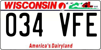 WI license plate 034VFE