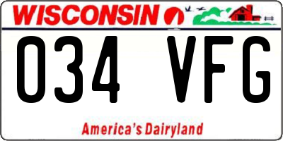 WI license plate 034VFG