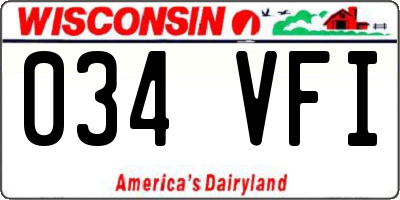 WI license plate 034VFI