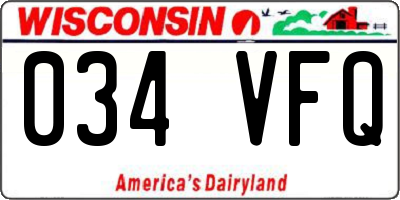 WI license plate 034VFQ