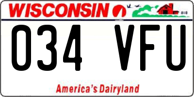 WI license plate 034VFU