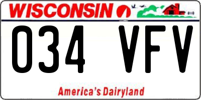 WI license plate 034VFV