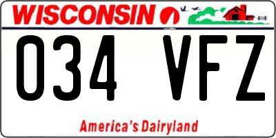 WI license plate 034VFZ
