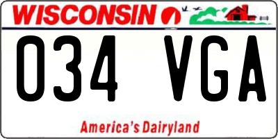 WI license plate 034VGA