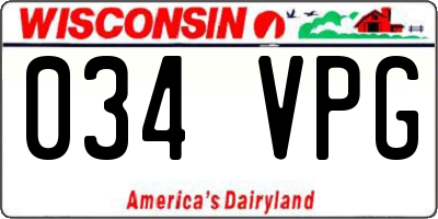 WI license plate 034VPG