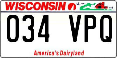 WI license plate 034VPQ