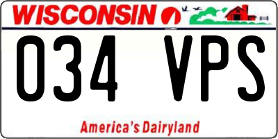 WI license plate 034VPS