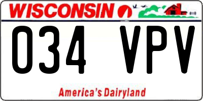 WI license plate 034VPV