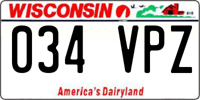 WI license plate 034VPZ