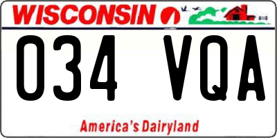 WI license plate 034VQA