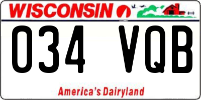 WI license plate 034VQB