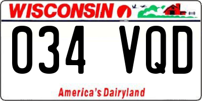 WI license plate 034VQD