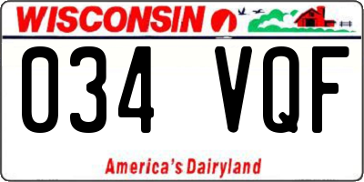 WI license plate 034VQF