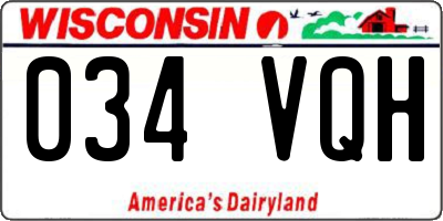 WI license plate 034VQH