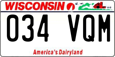 WI license plate 034VQM