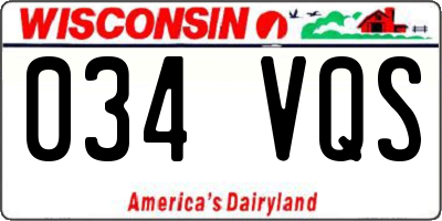 WI license plate 034VQS