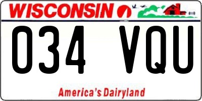 WI license plate 034VQU