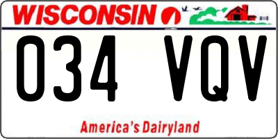 WI license plate 034VQV