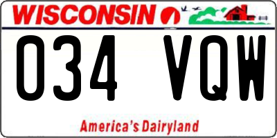 WI license plate 034VQW