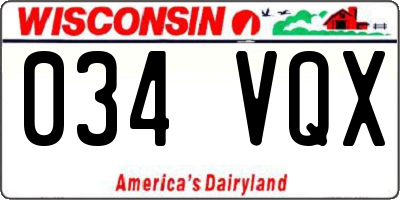 WI license plate 034VQX