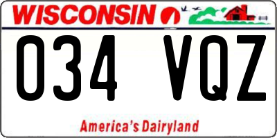 WI license plate 034VQZ