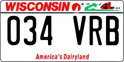 WI license plate 034VRB