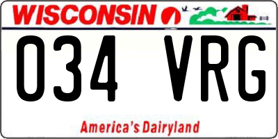 WI license plate 034VRG