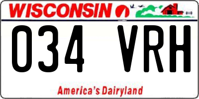 WI license plate 034VRH