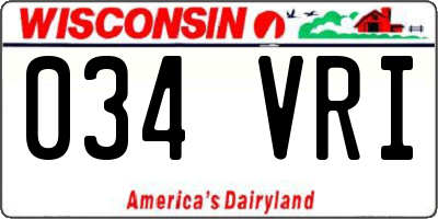 WI license plate 034VRI