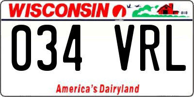 WI license plate 034VRL
