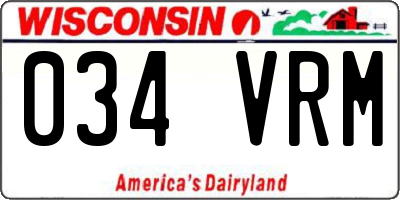 WI license plate 034VRM