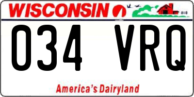 WI license plate 034VRQ