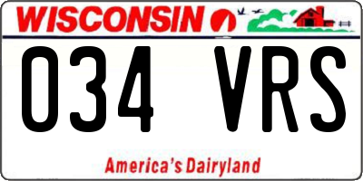WI license plate 034VRS