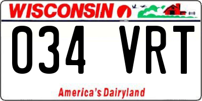 WI license plate 034VRT