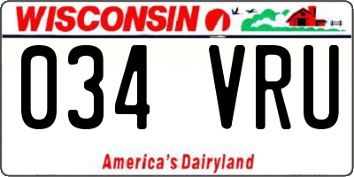 WI license plate 034VRU