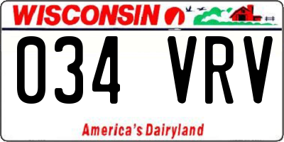 WI license plate 034VRV